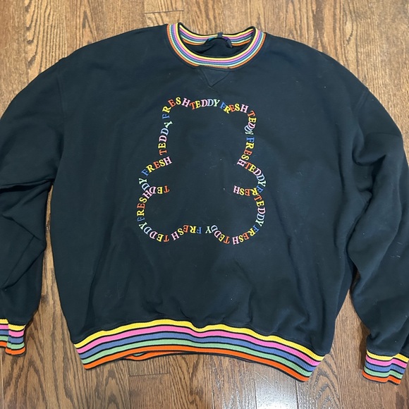 Teddy fresh Men's Crewneck sweatshirt with Multicolor Accents - Picture 1 of 3
